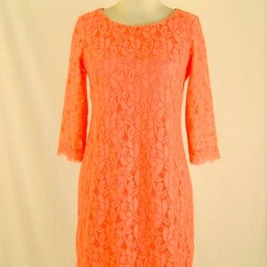 CORAL LACE SUMMER DRESS!  (NEVER WORN)!!
